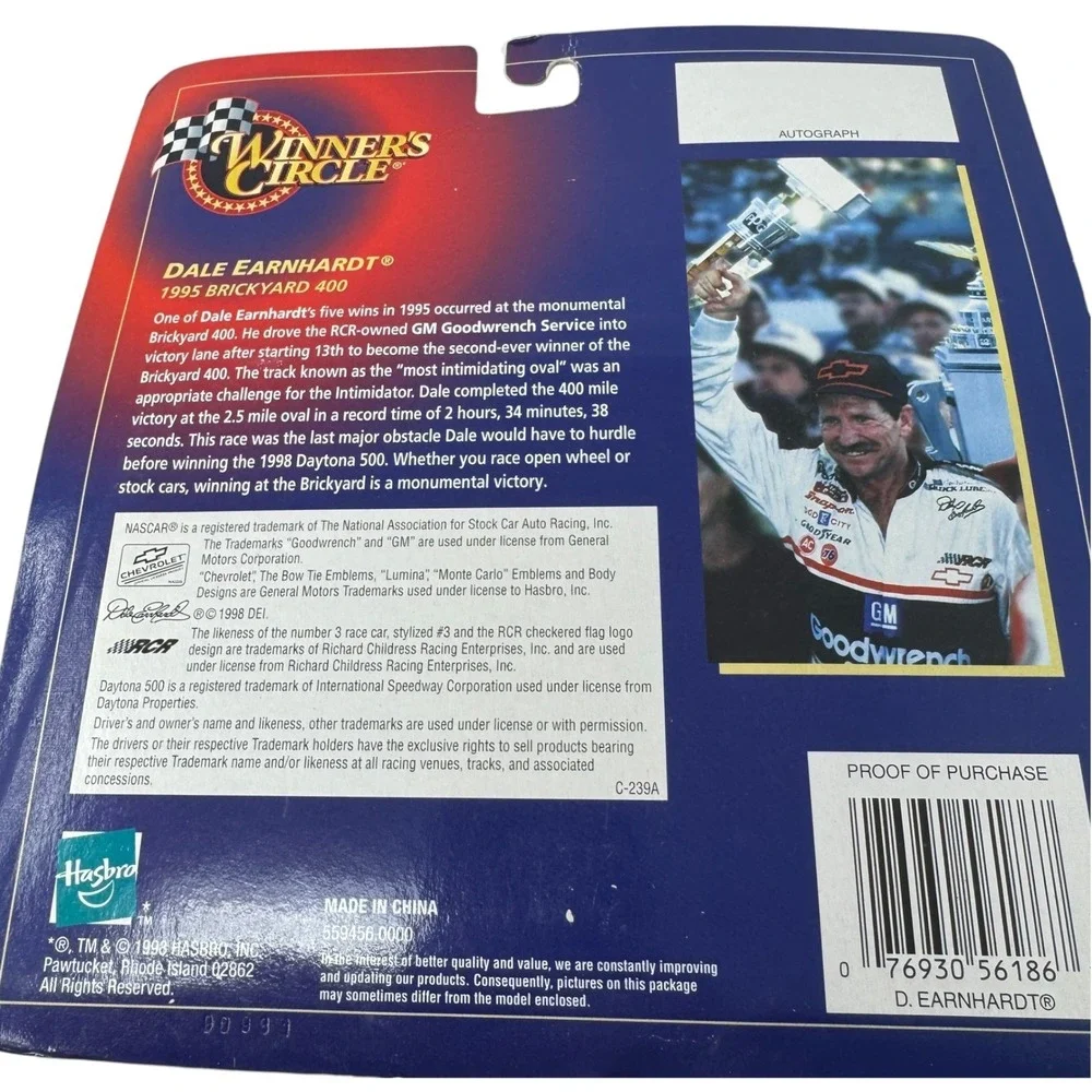 Dale Earnhardt #3 1995 Brickyard 400 Winner's Circle 1:43 Victory 1998 NIP